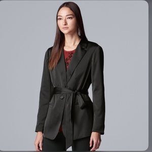 Simply Vera Wang satin blazer w/ tie waist size L